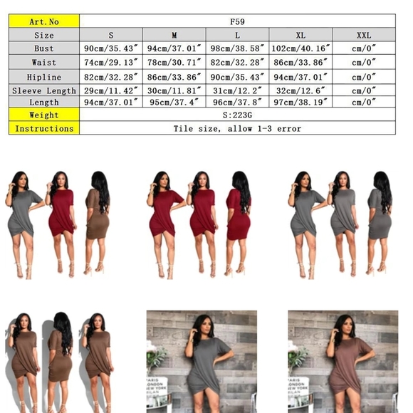 Sexy Solid O-Neck Short Sleeve Mini Dress - Picture 3 of 3